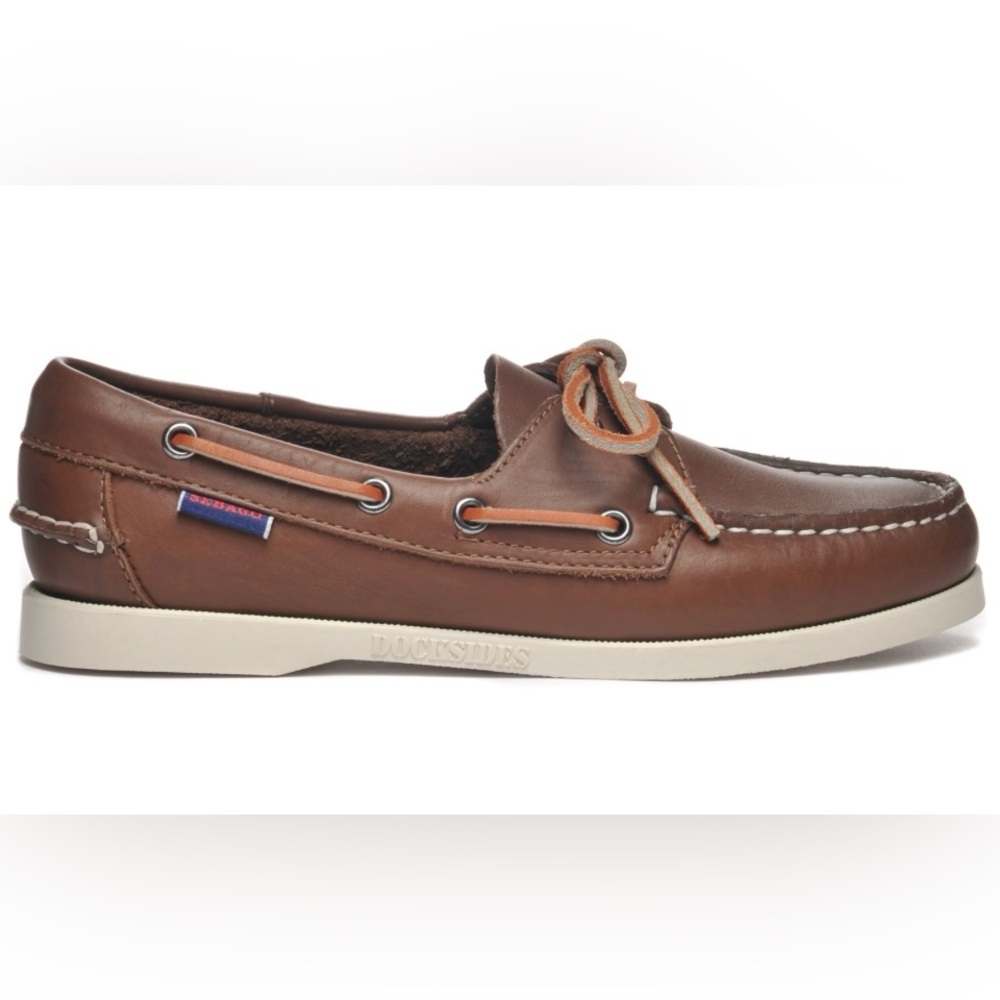 NWOT Sebago Men's “Portland” Brown Leather Dockside’s Boat Shoes Size 10.5